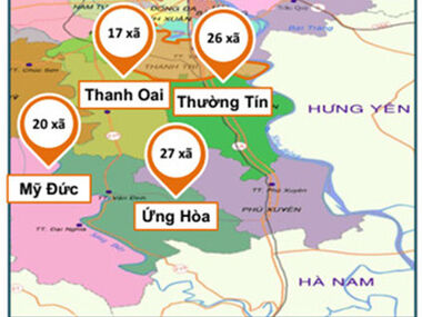 Đầu phát triển mạng lưới phân phối nước sạch cho các xã thuộc huyện Thường Tín, Mỹ Đức, Ứng Hòa, Thanh Oai