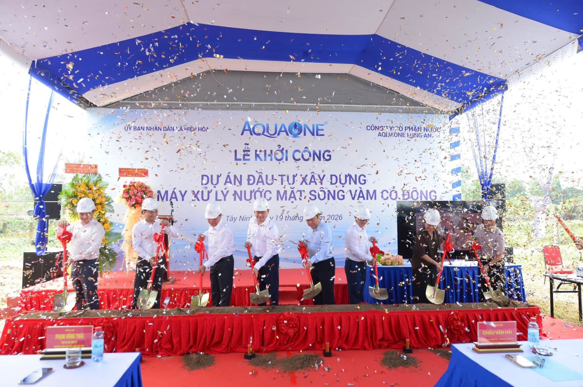 AQUAONE CHÍNH THỨC KHỞI CÔNG DỰ ÁN NHÀ MÁY NƯỚC MẶT SÔNG VÀM CỎ ĐÔNG TẠI TÂY NINH