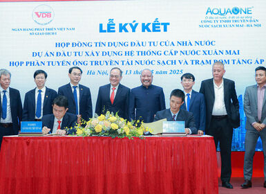 KÝ KẾT HỢP ĐỒNG TÍN DỤNG ĐẦU TƯ CHO DỰ ÁN CẤP NƯỚC XUÂN MAI