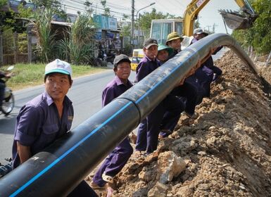 (Theo An ninh thủ đô) Xây hơn 12km đường ống cấp nước sạch cho 3 huyện phía Nam Hà Nội
