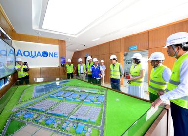 (August 10, 2019) Duong River Water Treatment Plant welcomes the Party Secretary and Deputy Mayor of Long An province